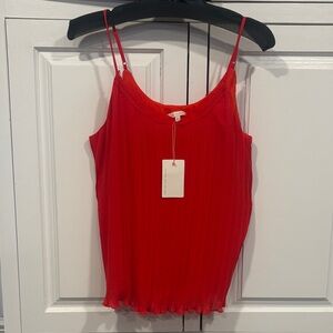 NWT Skies Are Blue Red Coral Pleated Cami